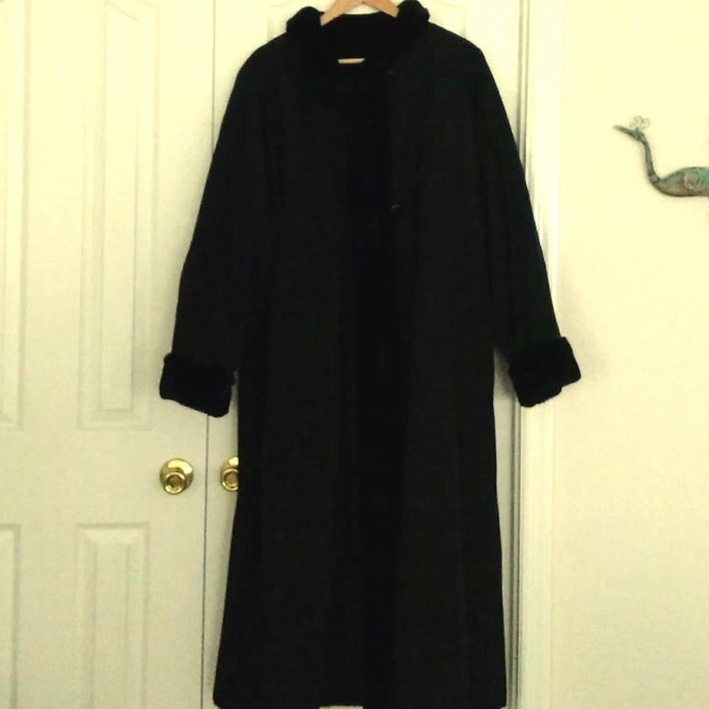 Black Reversible Faux Fur Coat